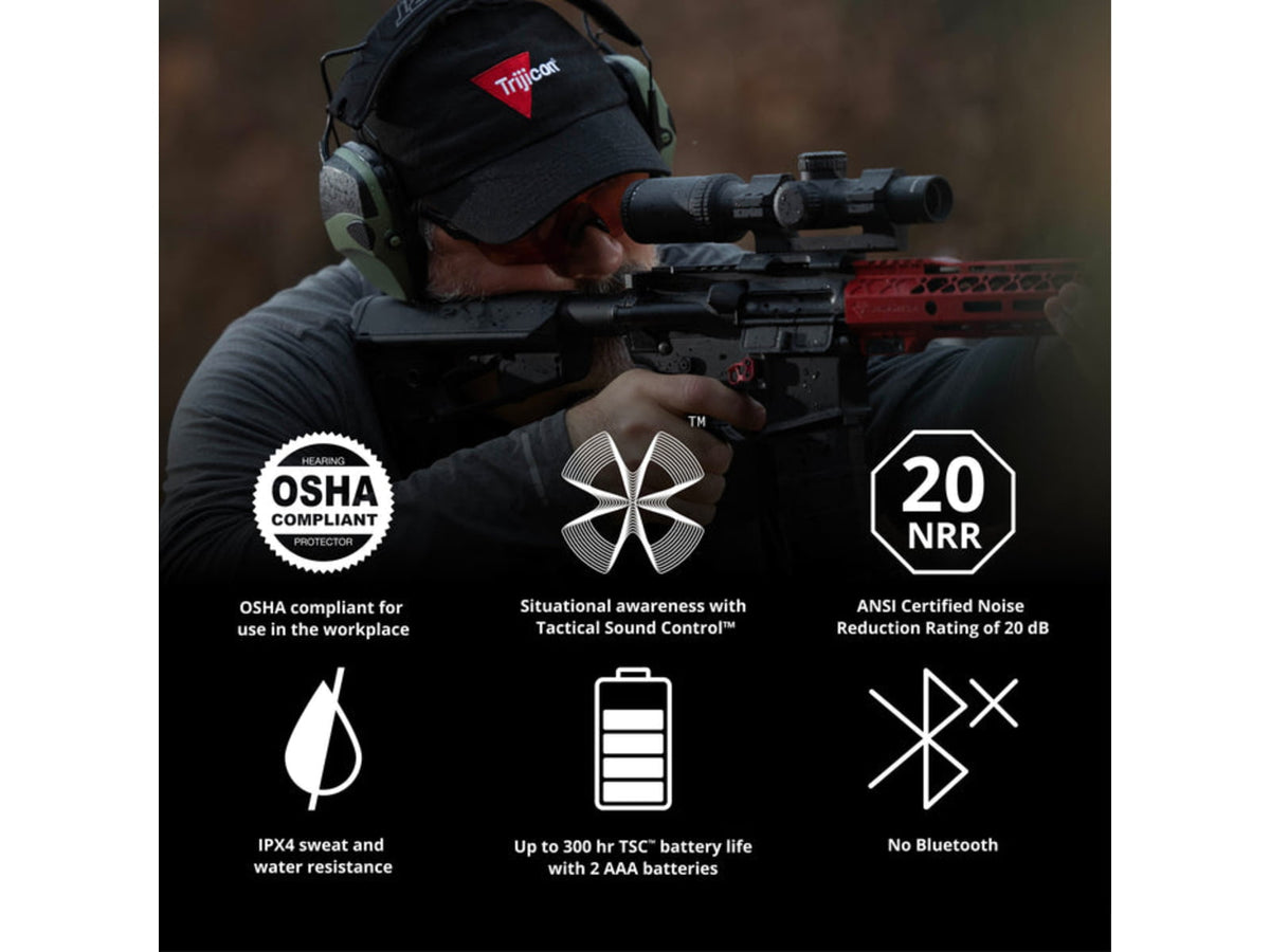 ISOtunes Sport DEFY Slim Tactical Earmuffs, 20 NRR