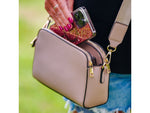 Jessie & James Suzie Compact Concealed Carry Crossbody Bag Taupe SMC95832AZ TP