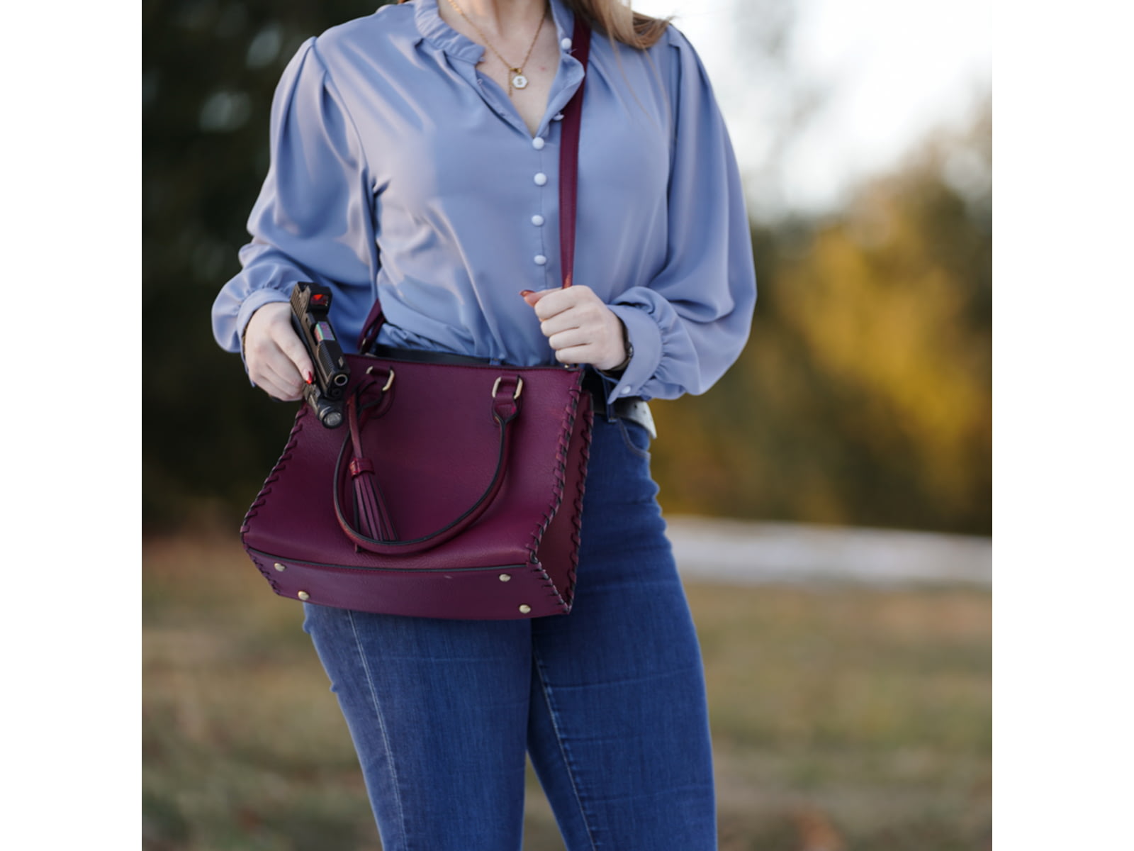 Jessie & James Lioness Concealed Carry Satchel Bag Wine SMC60077A WN