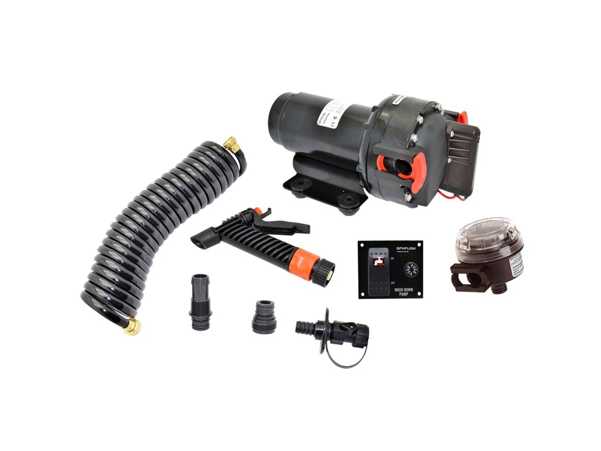 Johnson Pump 5.2 GPM Aqua Jet Washdown Pump Kit w/Hose - 24V 64534-24