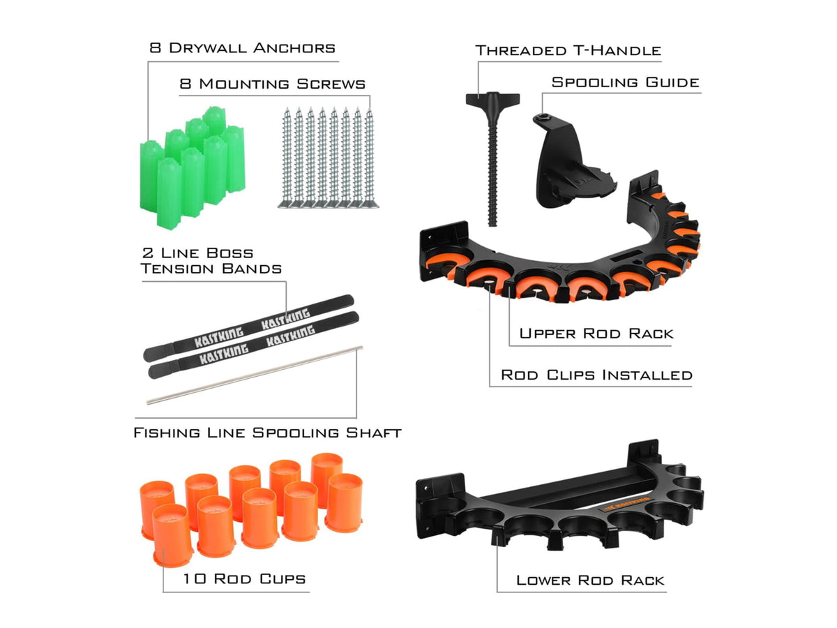 Kast King V10LS Spooling Station and Rod Rack Orange/Black KKTAROMRRV10LSOR