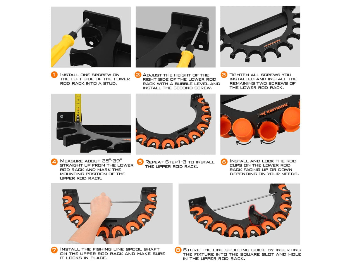 Kast King V10LS Spooling Station and Rod Rack Orange/Black KKTAROMRRV10LSOR
