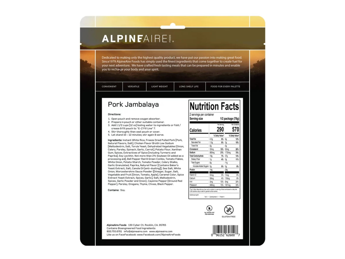 Katadyn Alpine Aire Foods Pork Jambalaya 60600