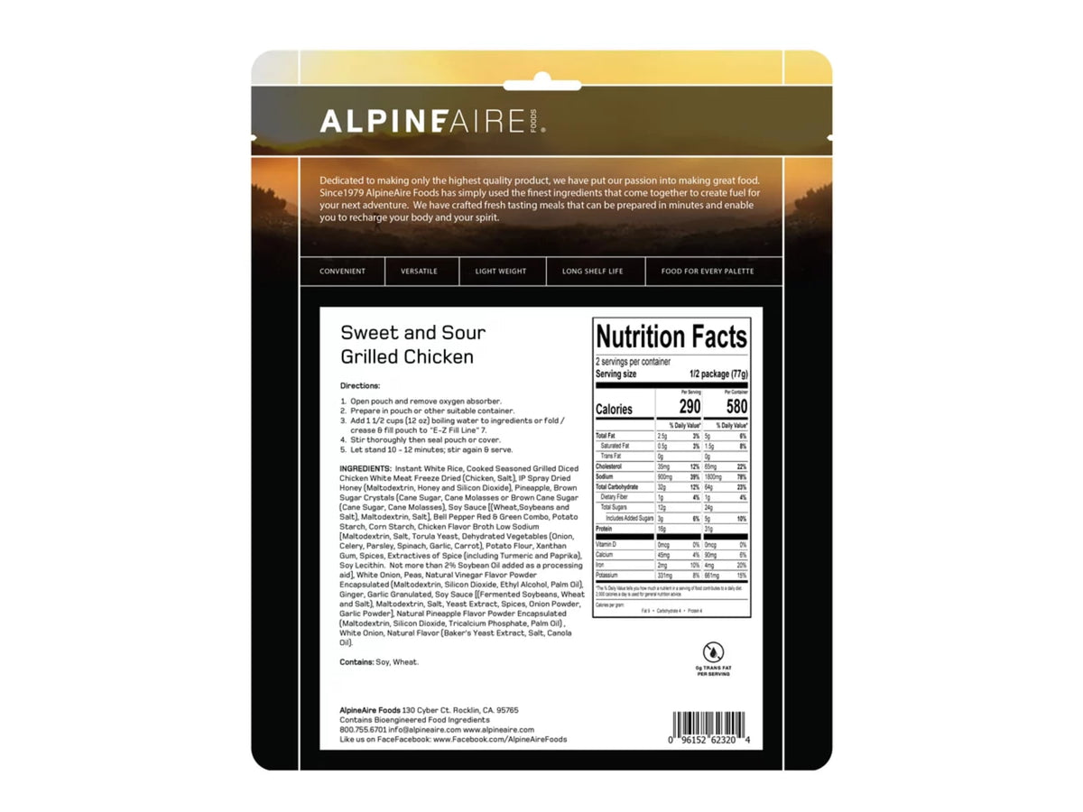 Katadyn Alpine Aire Foods Sweet & Sour Grilled Chicken