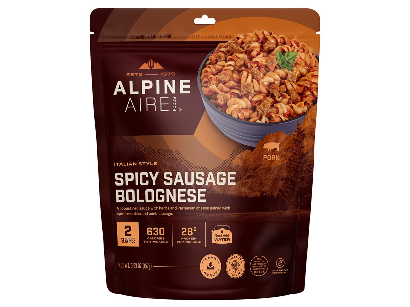 Katadyn Alpine Aire Foods Spicy Sausage Bolognese 1 Serving 62630