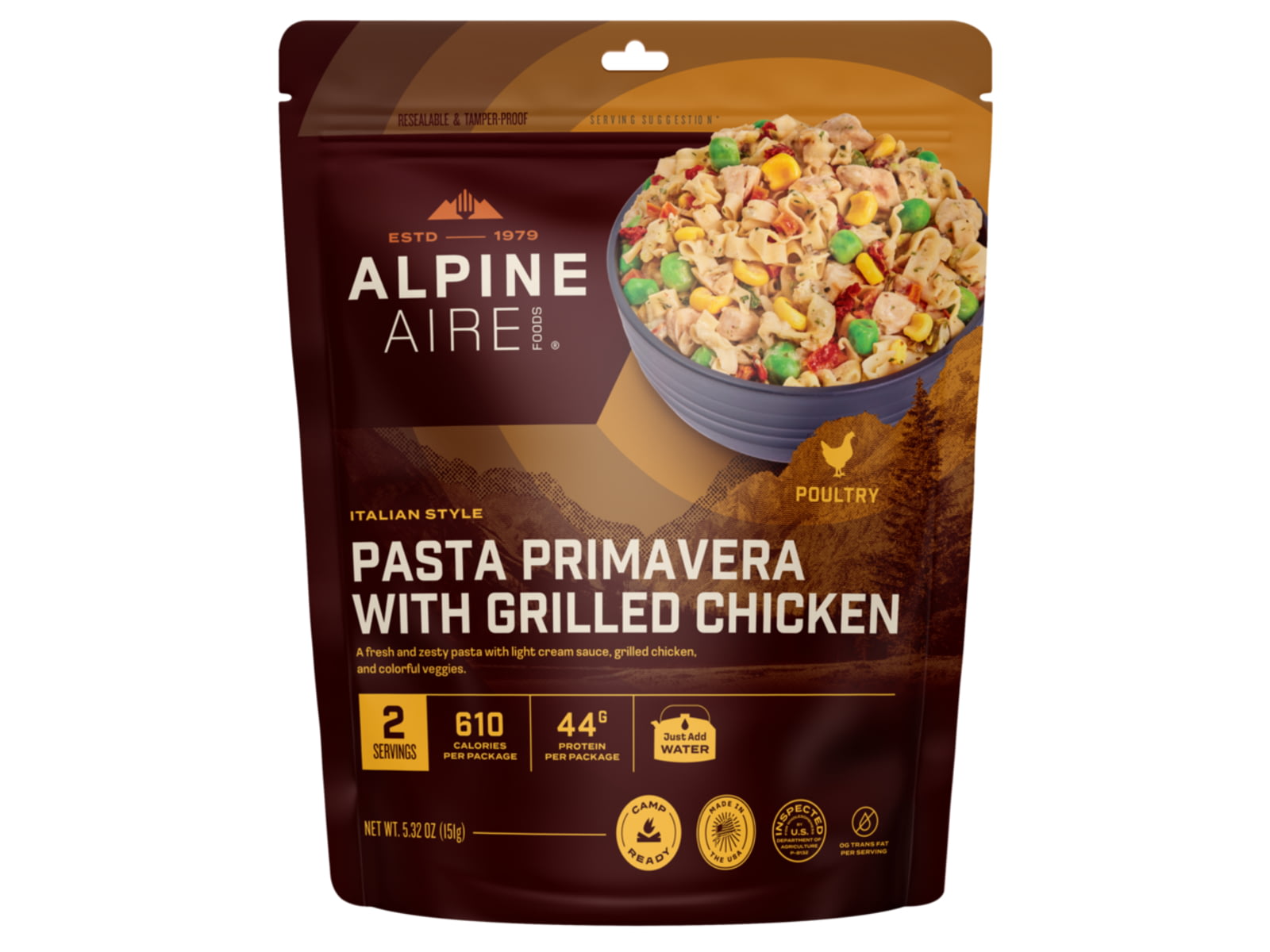 Katadyn Pasta Primavera with Grilled Chicken 2-Servings
