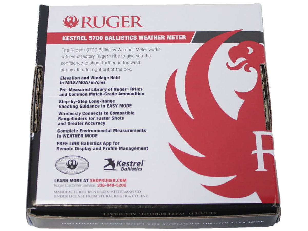Kestrel Ruger 5700 Ballistics Weather Meter with LiNK Black 5.0 x 1.9 x 1.1 in