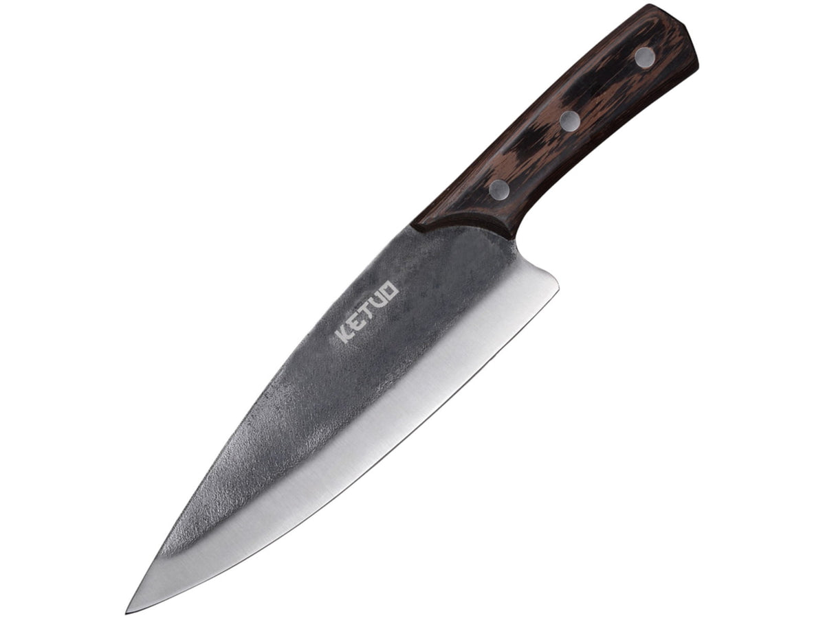 Ketuo 12.5in Chef's Knife 12.5in Overall 8.25in Stainless Blade Walnut Handle M5-101