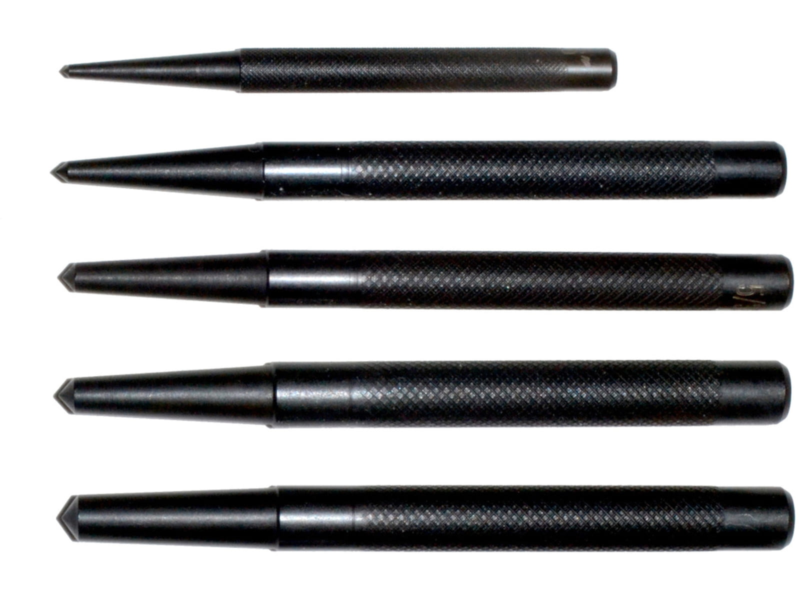 Kexuan Hole Center Punch Kit Set for Steel and Wood 1/16in 1/8in 5/32in 3/16in 1/4in Diameters 5 Pieces Black