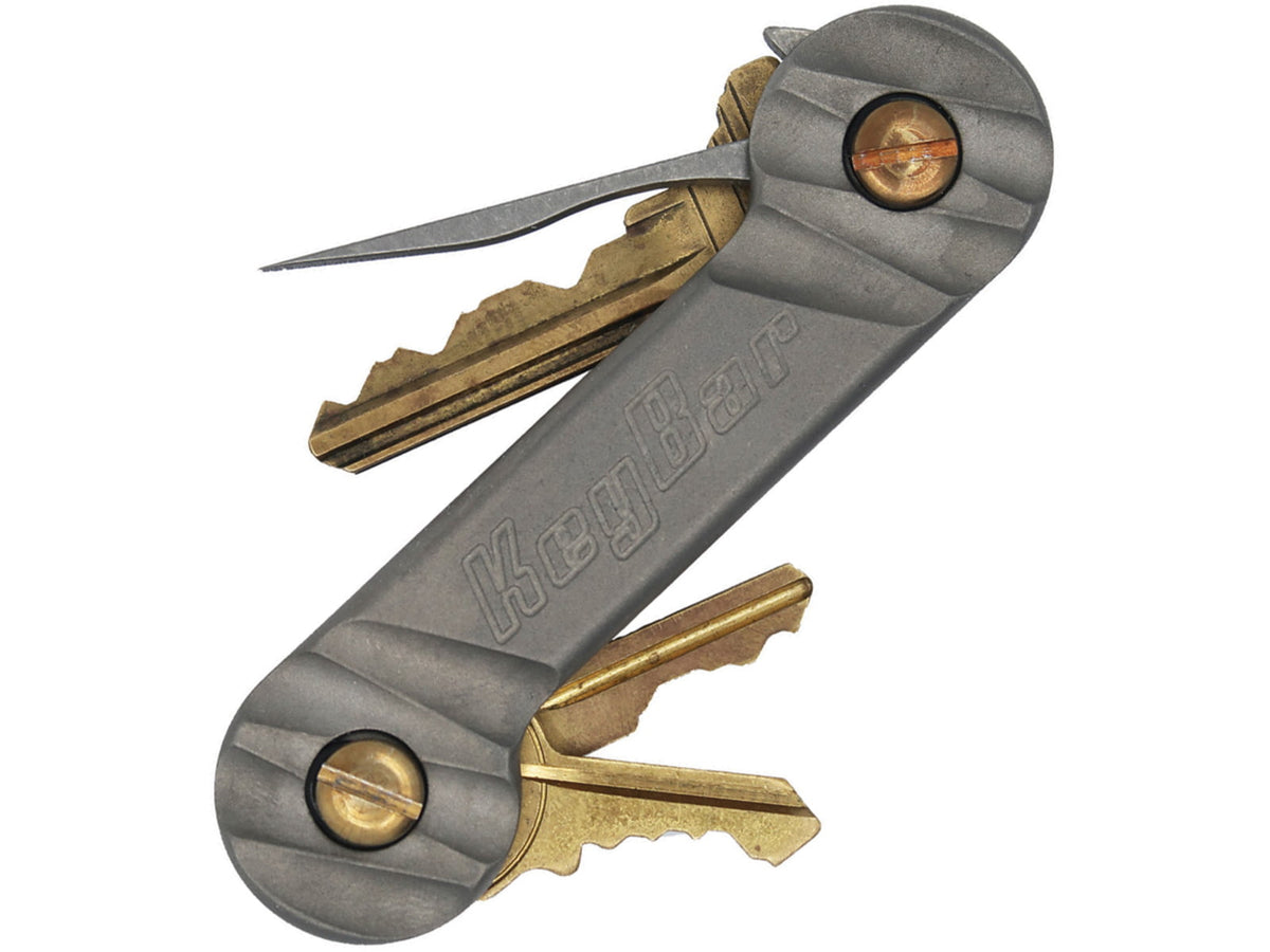KeyBar KeyBar Carved Titanium 3.5" overall Carved handle TKB-HLFCRVD-PLN