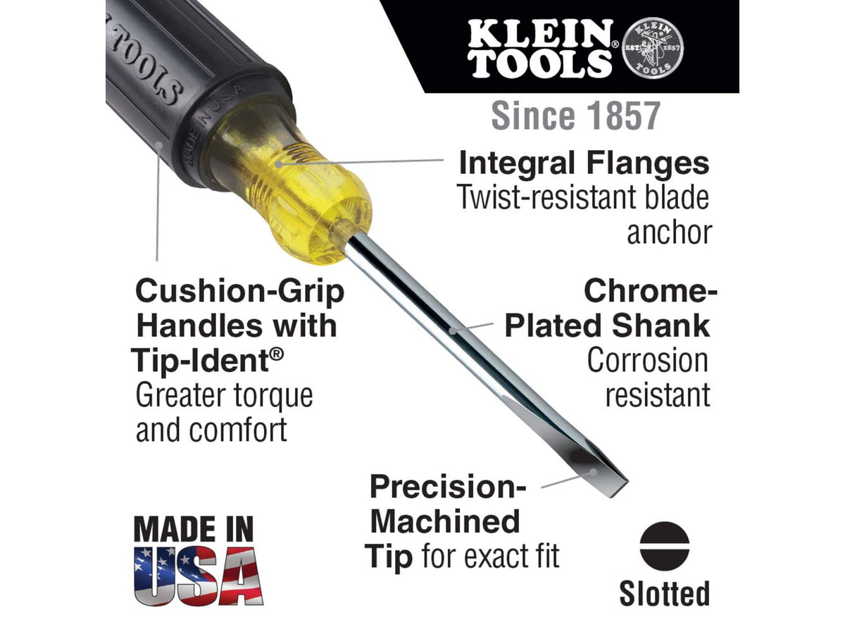 Klein Tools 1/4 Keystone Screwdriver Set #2 Phillips Cushion-Grip 2Piece Black 85442