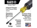 Klein Tools 1/4 Keystone Screwdriver Set #2 Phillips Cushion-Grip 2Piece Black 85442