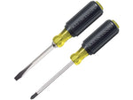 Klein Tools 1/4 Keystone Screwdriver Set #2 Phillips Cushion-Grip 2Piece Black 85442