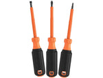 Klein Tools 1000V Insulated Screwdriver Set 3Piece Orange/Black