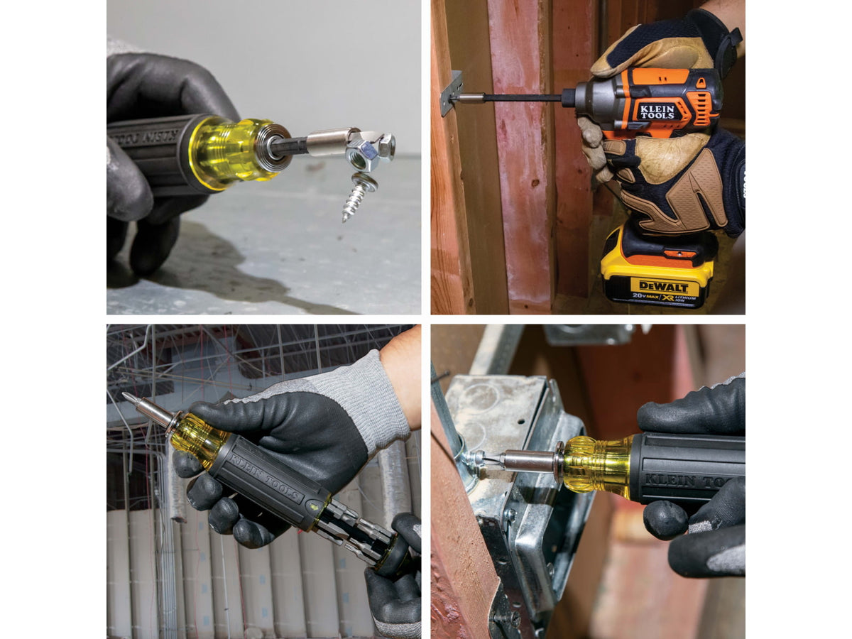 Klein Tools 14in1 Multi-Bit Adjustable Length Screwdriver Black/Yellow 32303