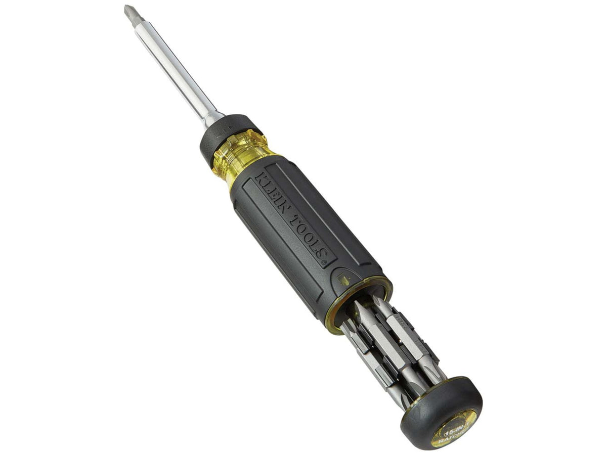 Klein Tools 15in1 Multi-Bit Ratcheting Screwdriver Black/Yellow