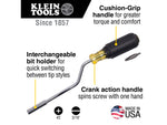 Klein Tools 2in1 Multi-Bit Screwdriver Rapi-Drive Phillips and Slotted Bits Black/Yellow 67100