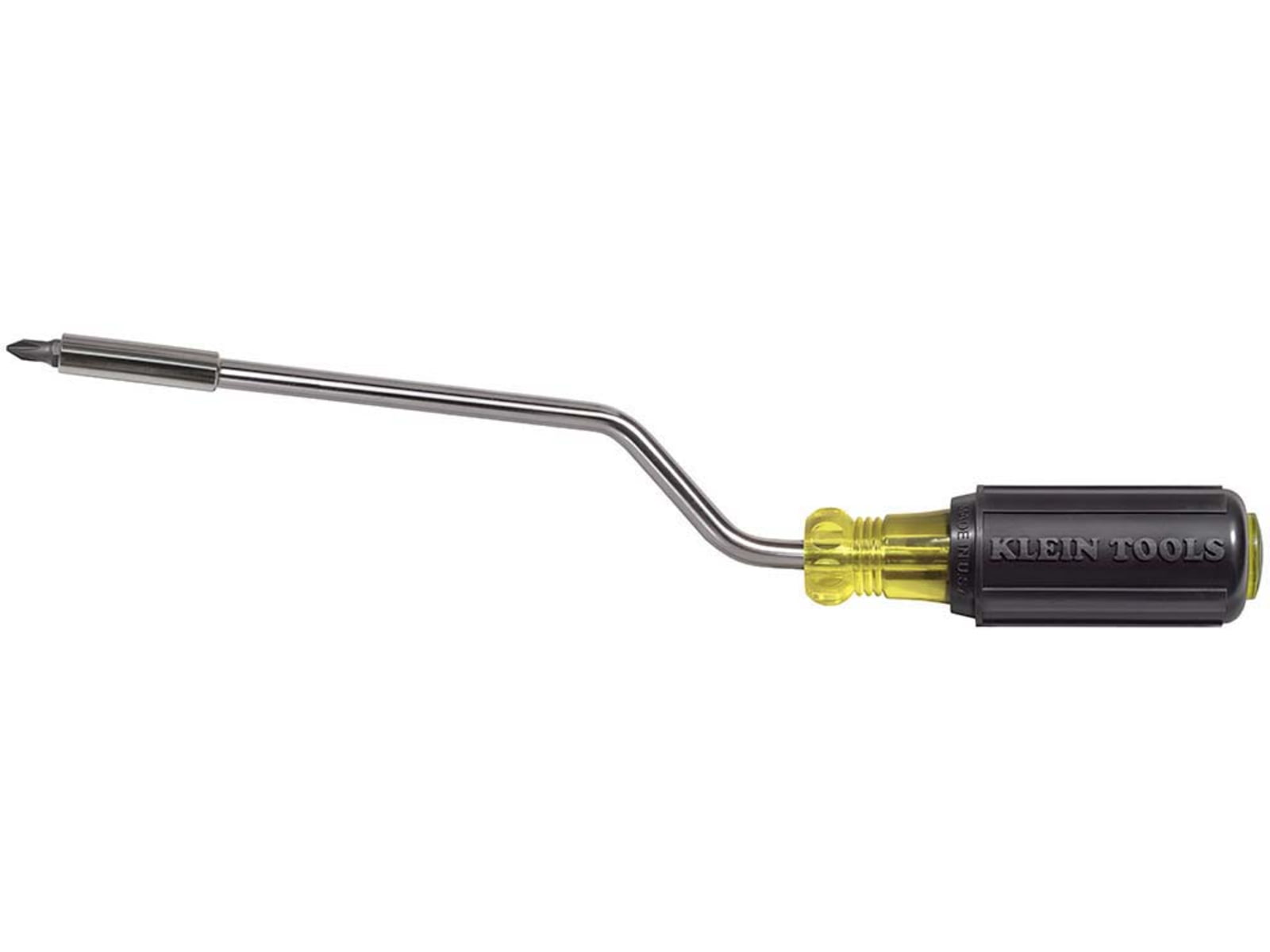Klein Tools 2in1 Multi-Bit Screwdriver Rapi-Drive Phillips and Slotted Bits Black/Yellow 67100