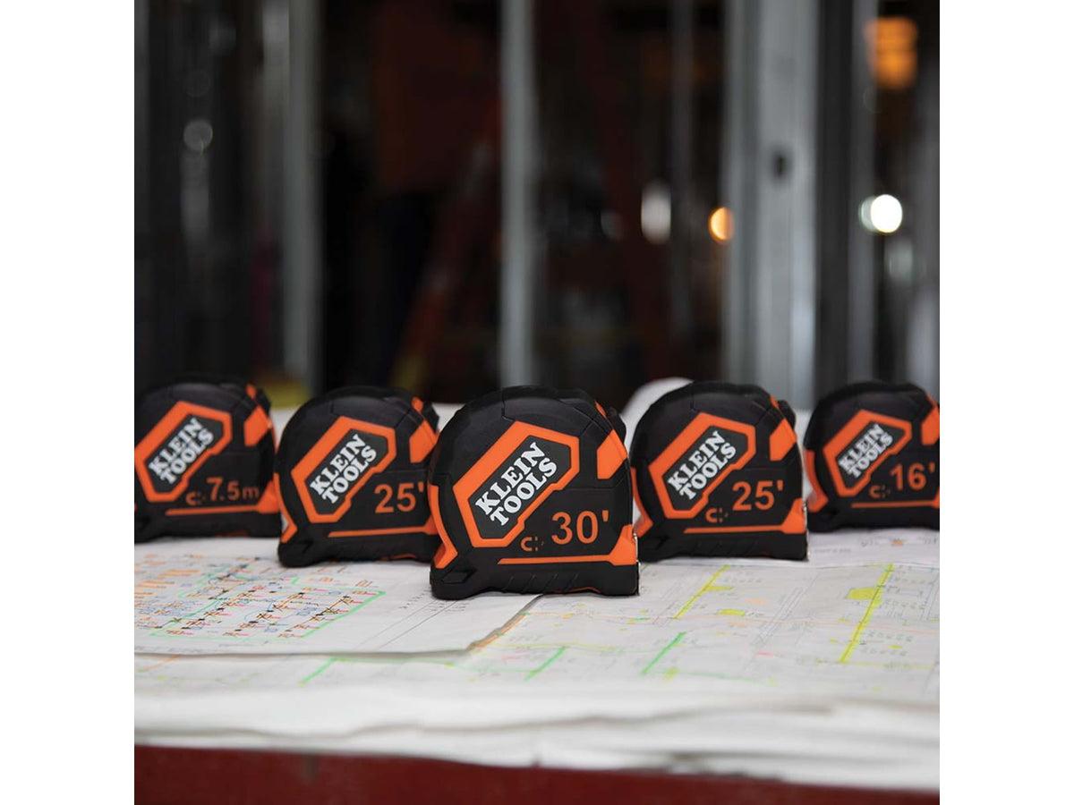 Klein Tools 7.5 Meter Tape Measure Magnetic Double-Hook Orange/Black 9375