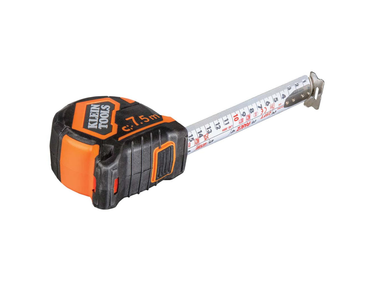 Klein Tools 7.5 Meter Tape Measure Magnetic Double-Hook Orange/Black 9375
