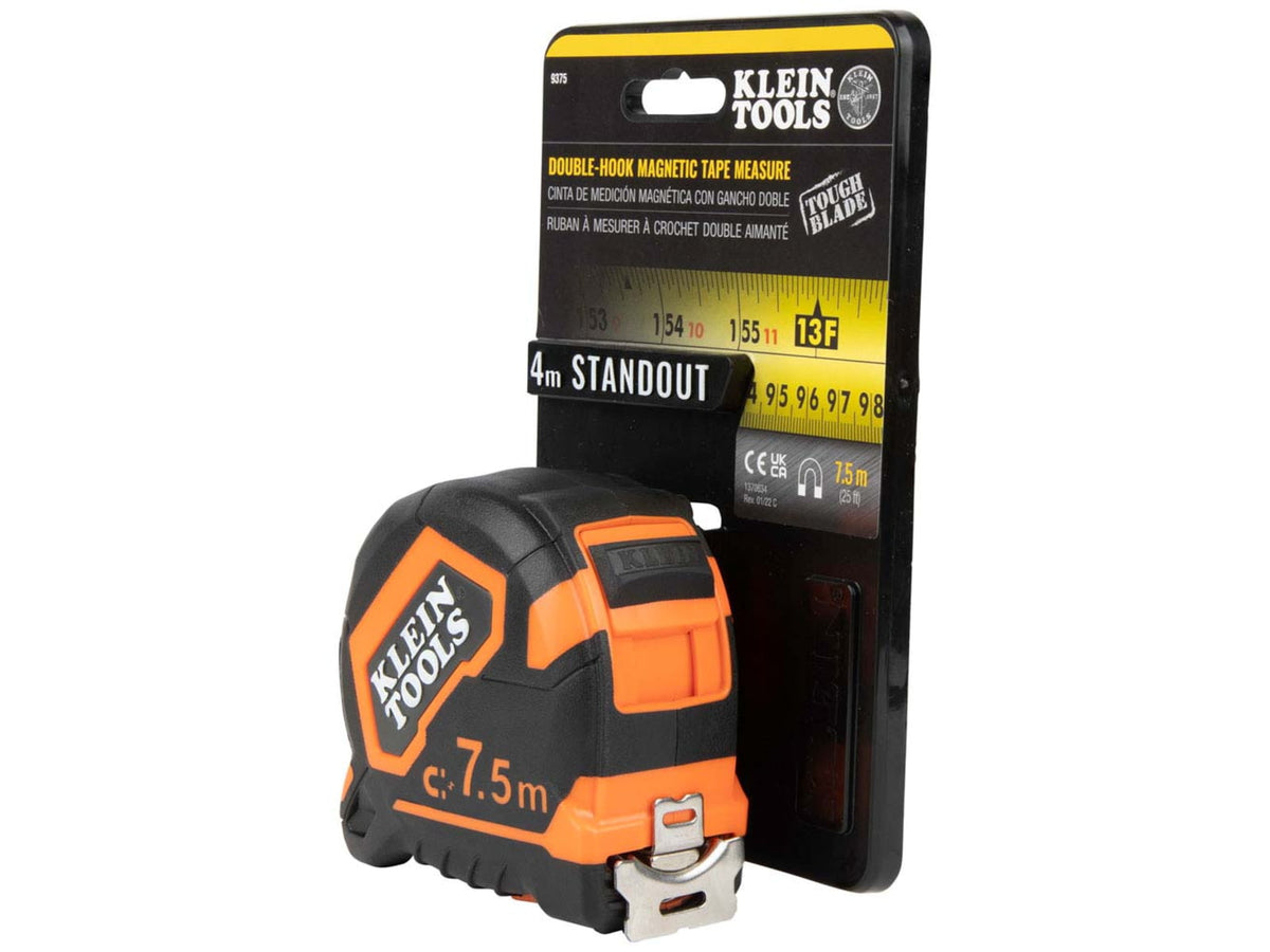 Klein Tools 7.5 Meter Tape Measure Magnetic Double-Hook Orange/Black 9375