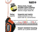 Klein Tools 7.5 Meter Tape Measure Magnetic Double-Hook Orange/Black 9375