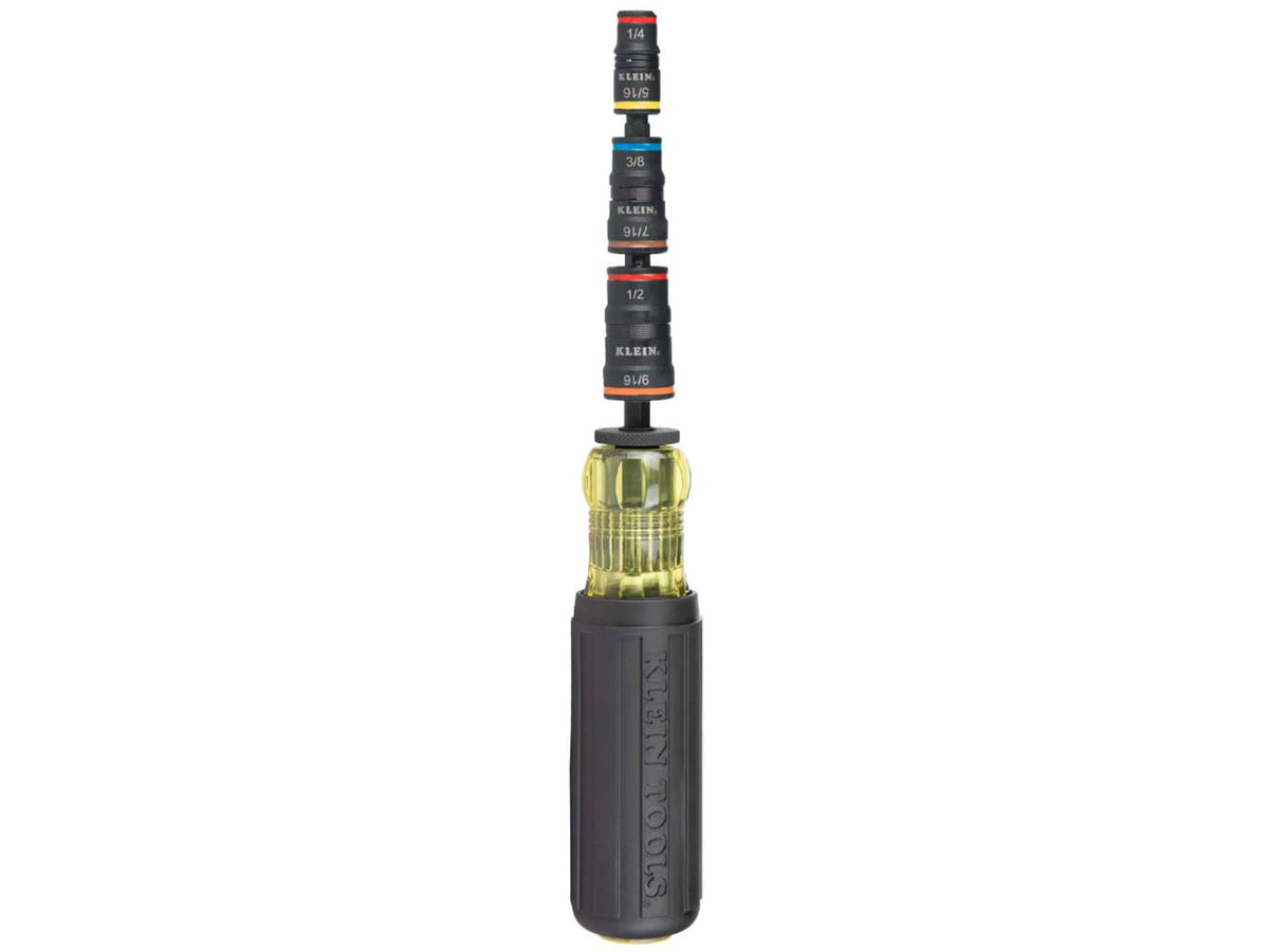 Klein Tools 7in1 Impact Rated Flip Socket Set w/Handle Black/Yellow 32910