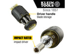 Klein Tools 8in1 Multi-Bit Adjustable Length Stubby Screwdriver Black 32308