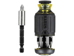Klein Tools 8in1 Multi-Bit Adjustable Length Stubby Screwdriver Black 32308