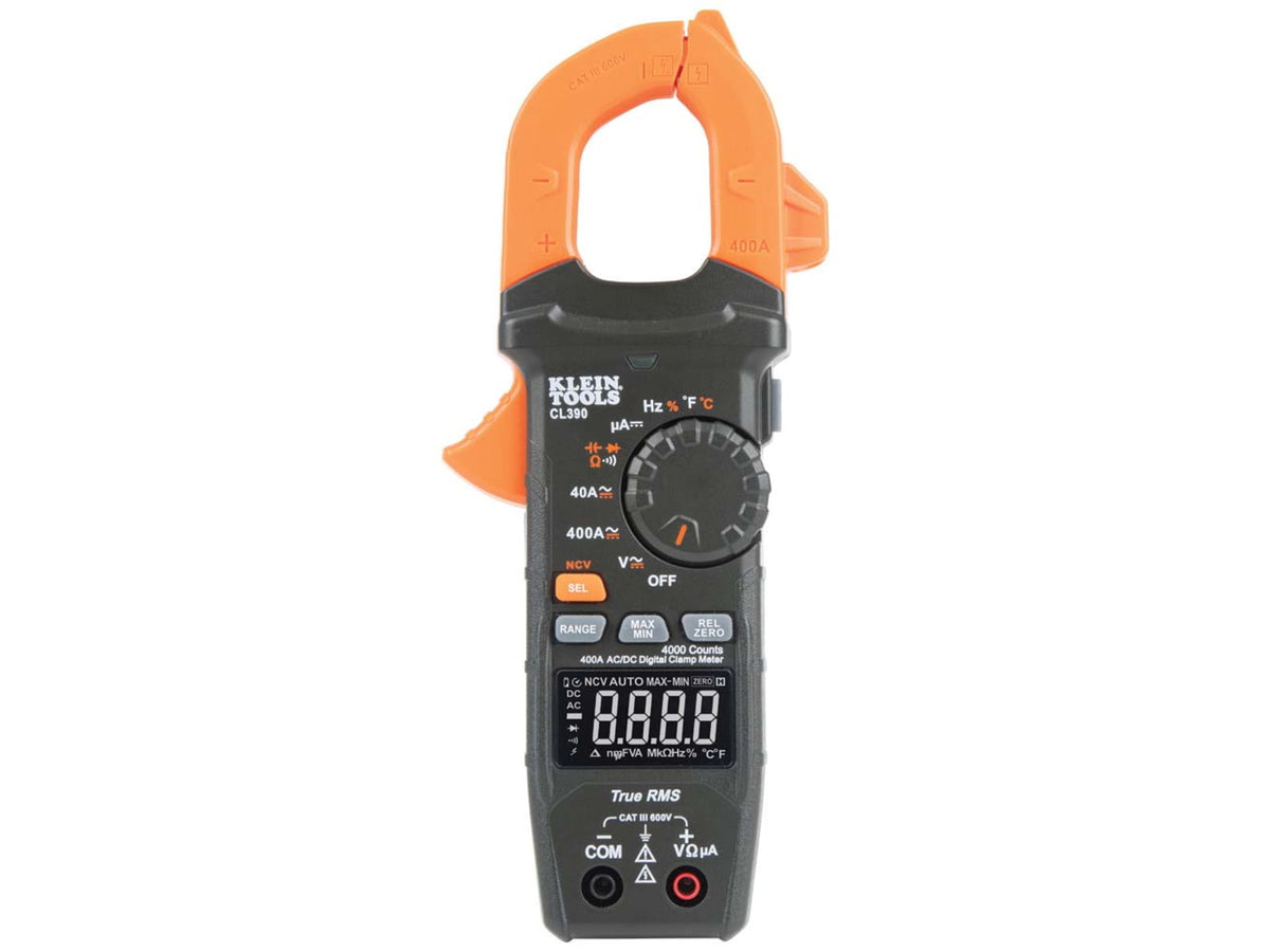 Klein Tools AC/ DC Digital Clamp Meter Auto-Ranging 400 AmP Orange/Black CL390