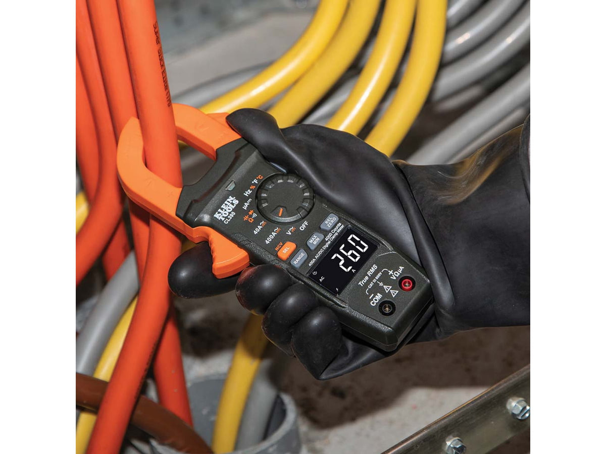 Klein Tools AC/ DC Digital Clamp Meter Auto-Ranging 400 AmP Orange/Black CL390