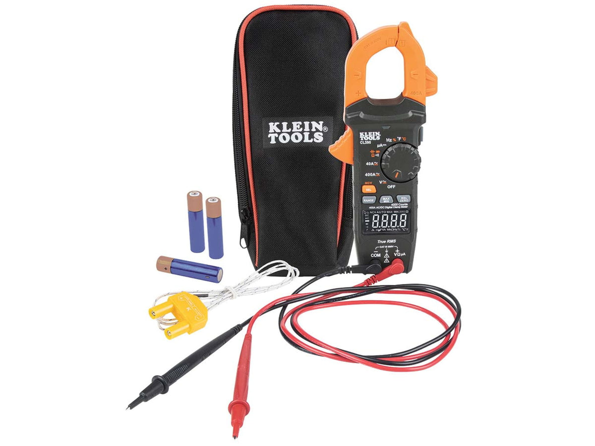 Klein Tools AC/ DC Digital Clamp Meter Auto-Ranging 400 AmP Orange/Black CL390