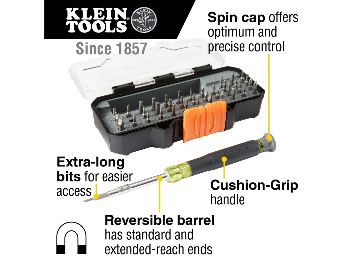 Klein Tools All in1 Precision Screwdriver Set with Case Black/Yellow 32717