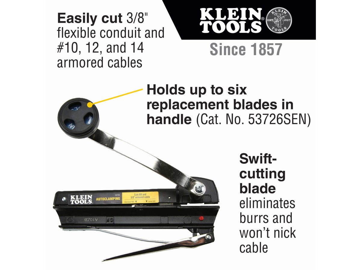Klein Tools Armored and BX Cable Cutter Black 53725