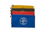 Klein Tools Canvas Tool Pouches Zipper Bags 4-Pack Olive Orange Blue Yellow
