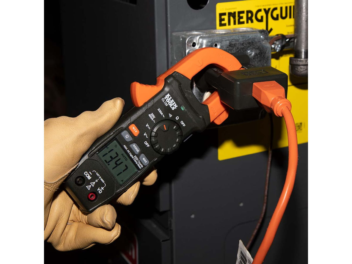 Klein Tools Clamp Meter Electrical Test Kit Orange/Black CL120KIT