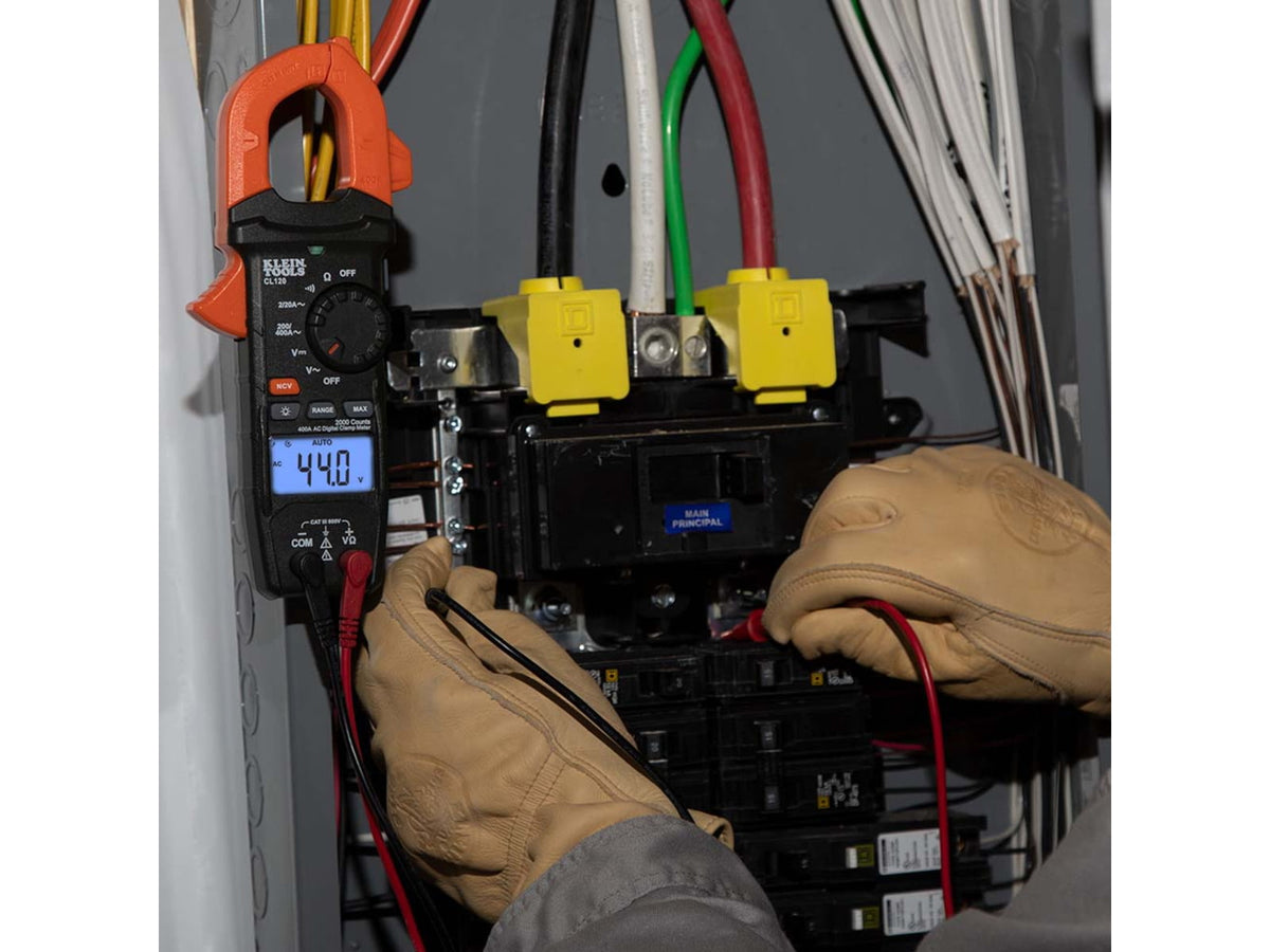 Klein Tools Clamp Meter Electrical Test Kit Orange/Black CL120KIT