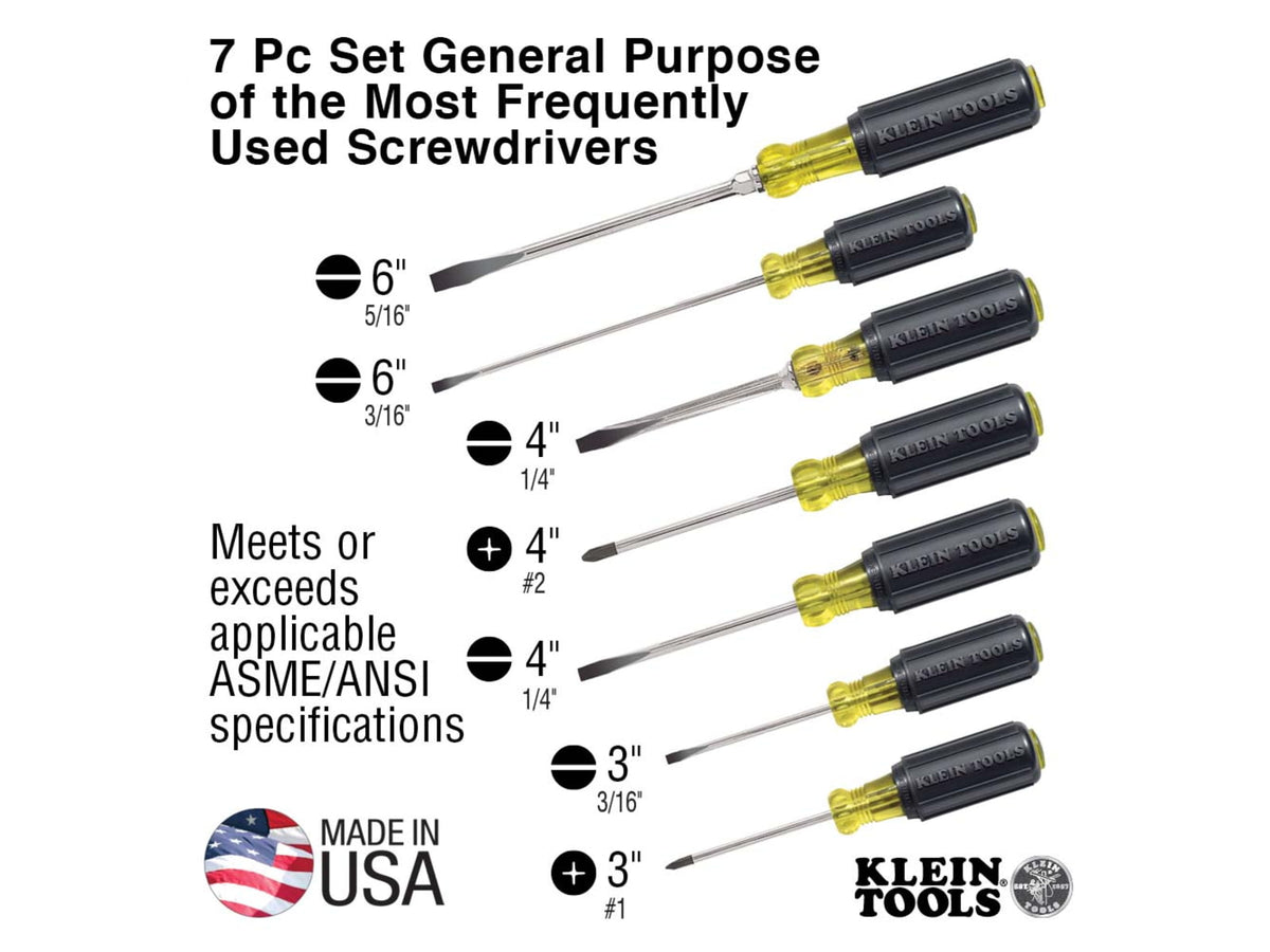 Klein Tools Cushion-Grip Screwdriver Set 7-Piece 85076