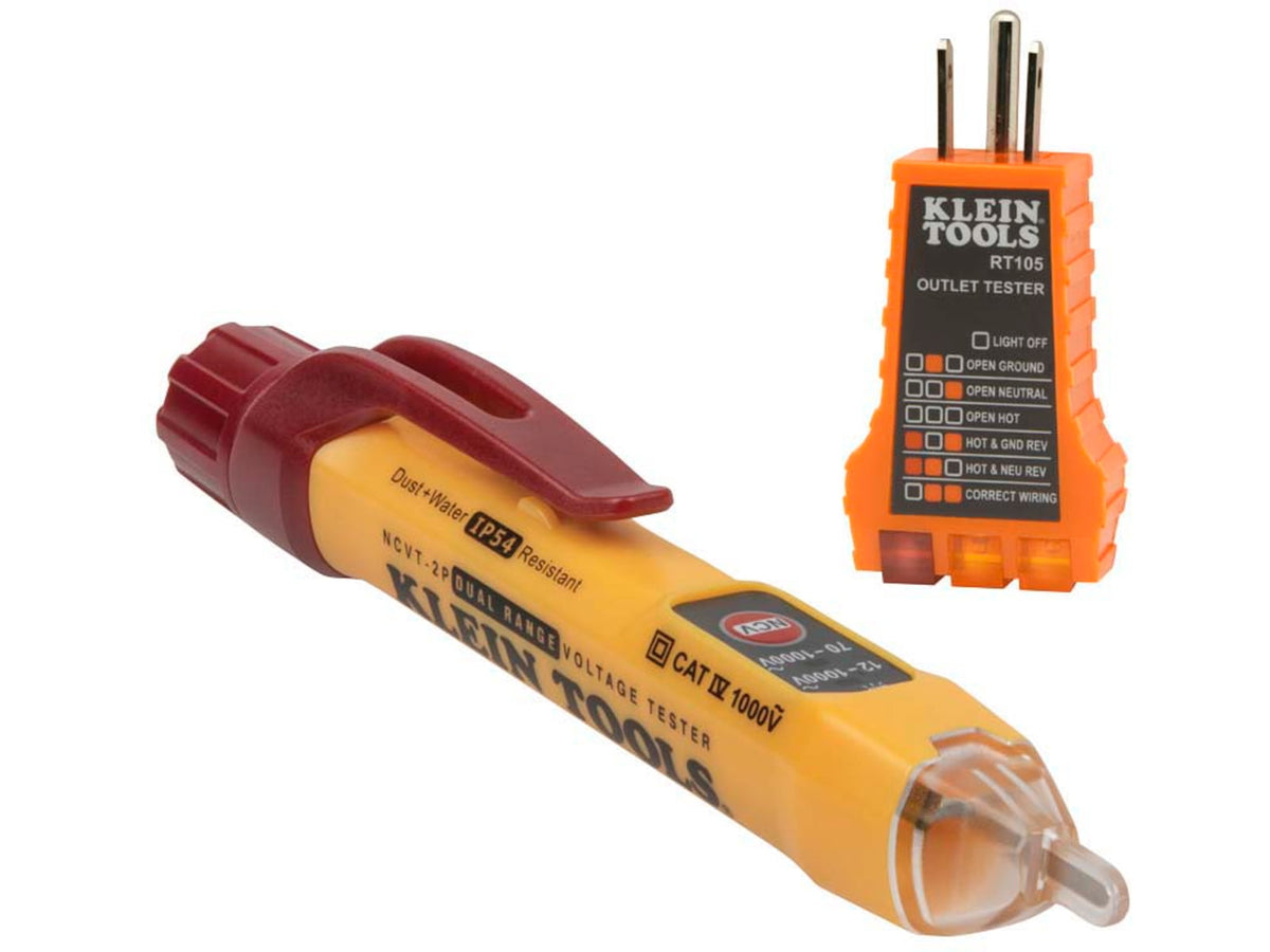 Klein Tools Dual Range NCVT Electrical Test Kit Receptacle Tester NCVT2PKIT