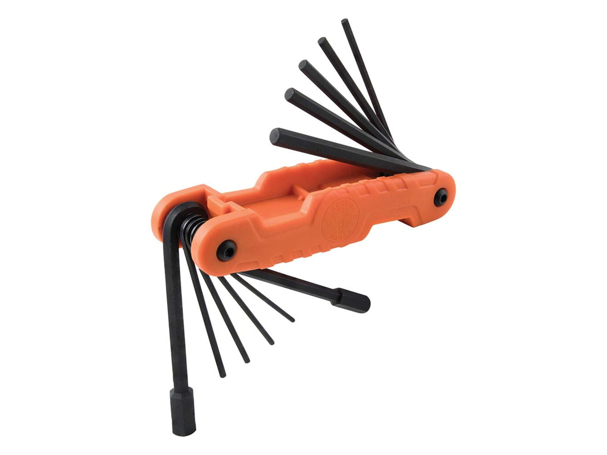 Klein Tools Folding Hex Key Set -11 Fractional Inch-Sized Keys Pro 70550