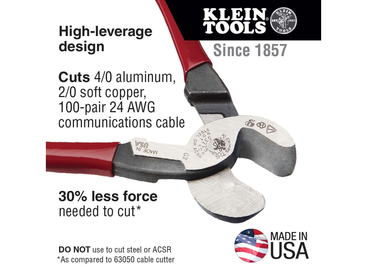 Klein Tools High-Leverage Cable Cutter Red 63225