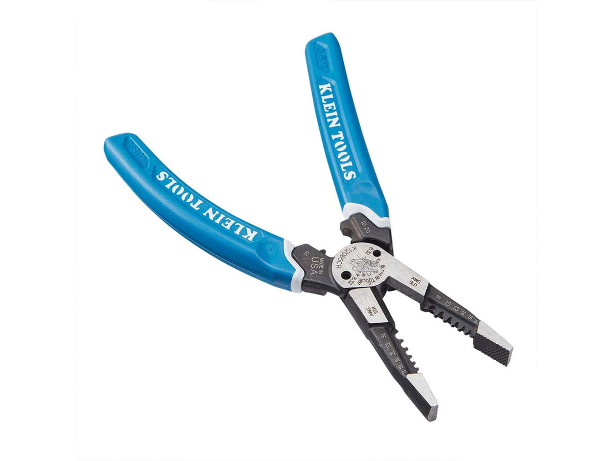 Klein Tools Klein-Kurve Heavy-Duty Wire Stripper/Cutter/Crimper Multi Tool 8-20 AWG Blue/White K12065CR
