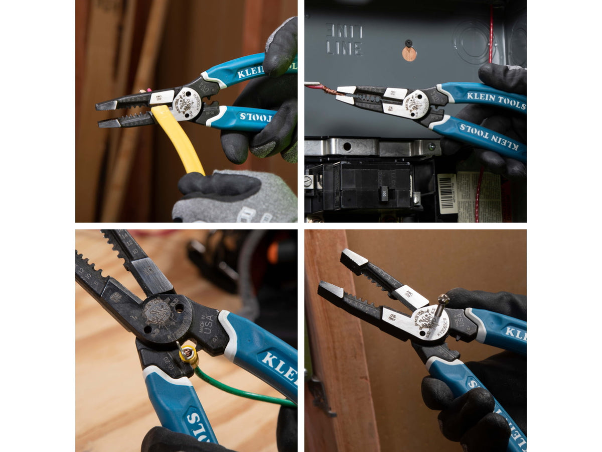 Klein Tools Klein-Kurve Heavy-Duty Wire Stripper/Cutter/Crimper Multi Tool 8-20 AWG Blue/White K12065CR