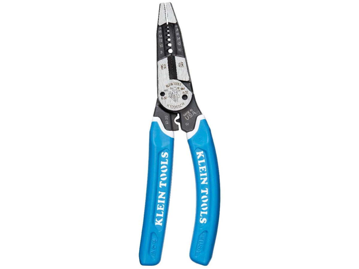 Klein Tools Klein-Kurve Heavy-Duty Wire Stripper/Cutter/Crimper Multi Tool 8-20 AWG Blue/White K12065CR