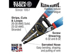 Klein Tools Kurve Wire Stripper/Cutter Solid 20-30 AWG & Stranded 22-32 AWG Wire Klein 11057