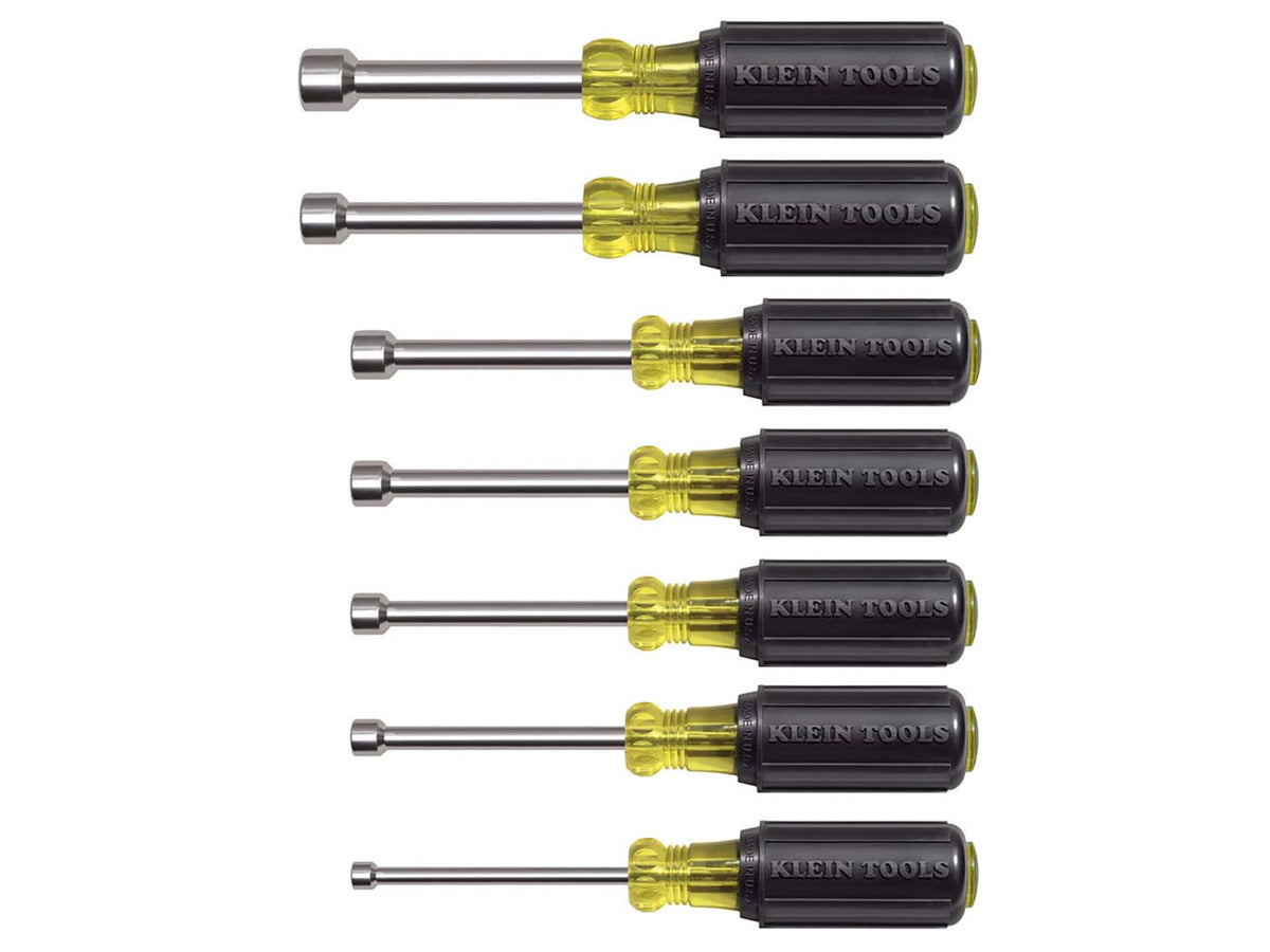 Klein Tools Magnetic Nut Driver Set 3In Shaft 7Piece Black/Yellow 631M