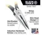 Klein Tools Needle Nose Side-Cutters Pliers Stripping 8In Yellow/Black