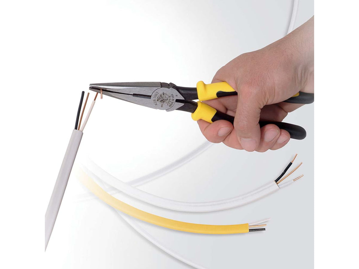 Klein Tools Needle Nose Side-Cutters Pliers Stripping 8In Yellow/Black