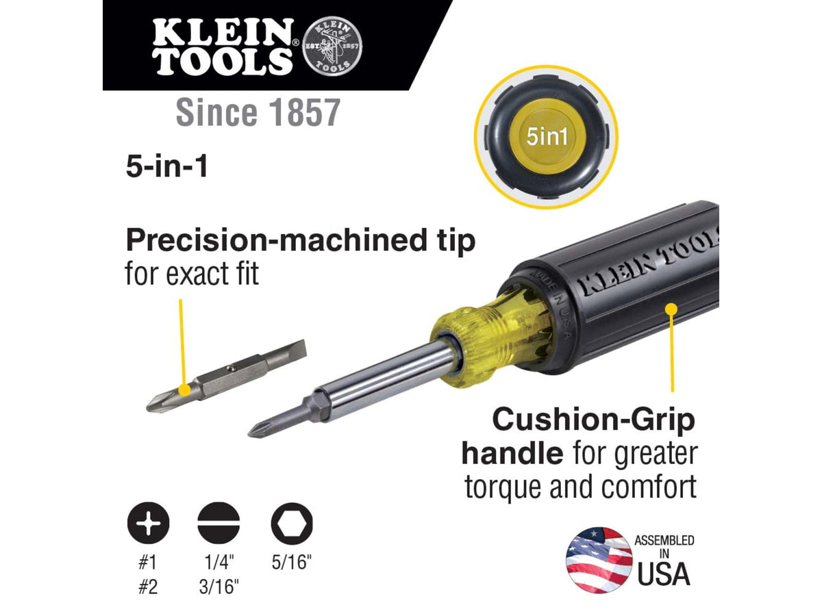 Klein Tools Screwdriver/Nut Driver 5-in-1 32476