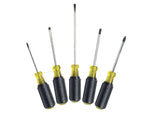 Klein Tools Phillips and Square Screwdriver Set Slotted 5Piece Black/Yellow 85445